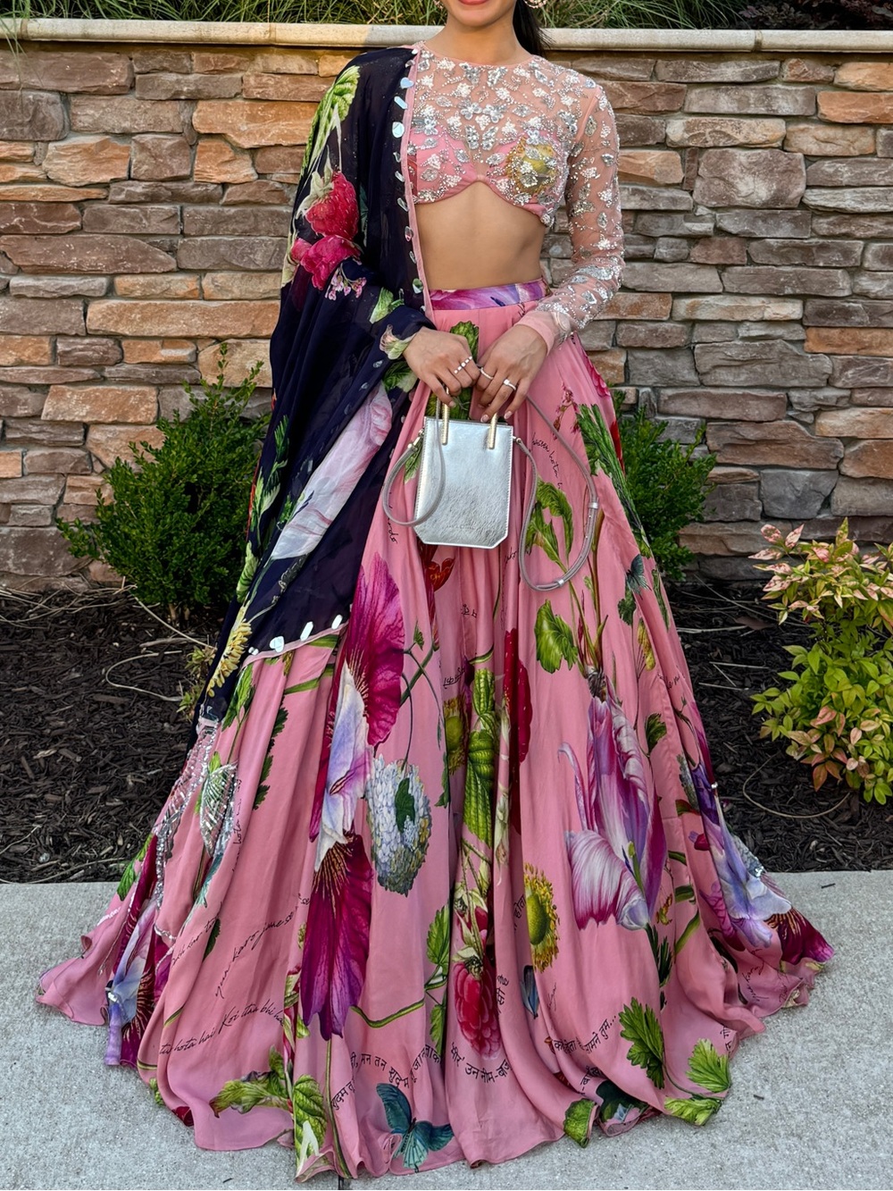 Mahima Mahajan Blush Pink Floral Lehenga - Picture 5 of 7